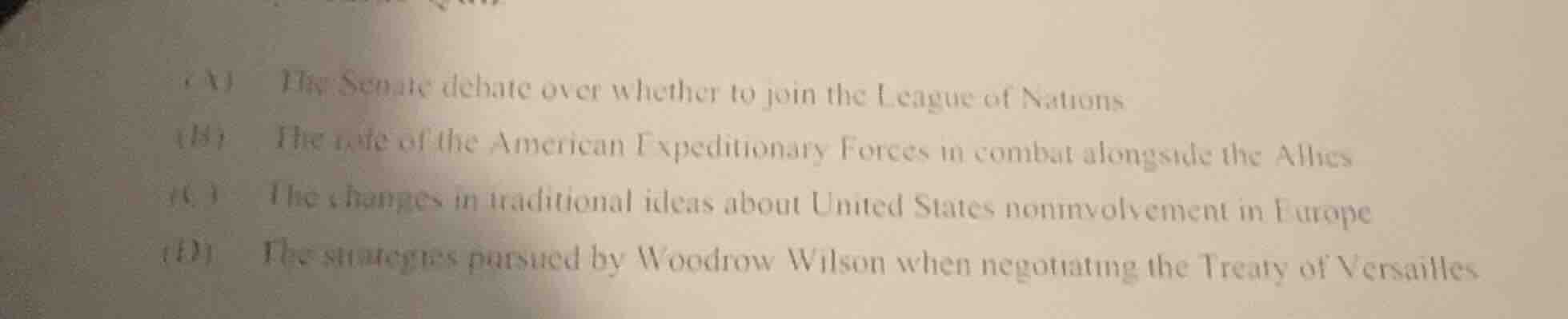 (a) the senate debate over whether to join the league of nations (b) th…
