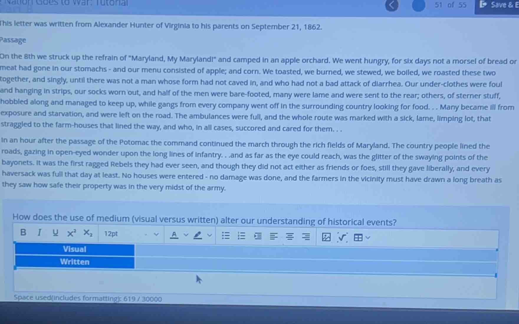 this letter was written from alexander hunter of virginia to his parent…