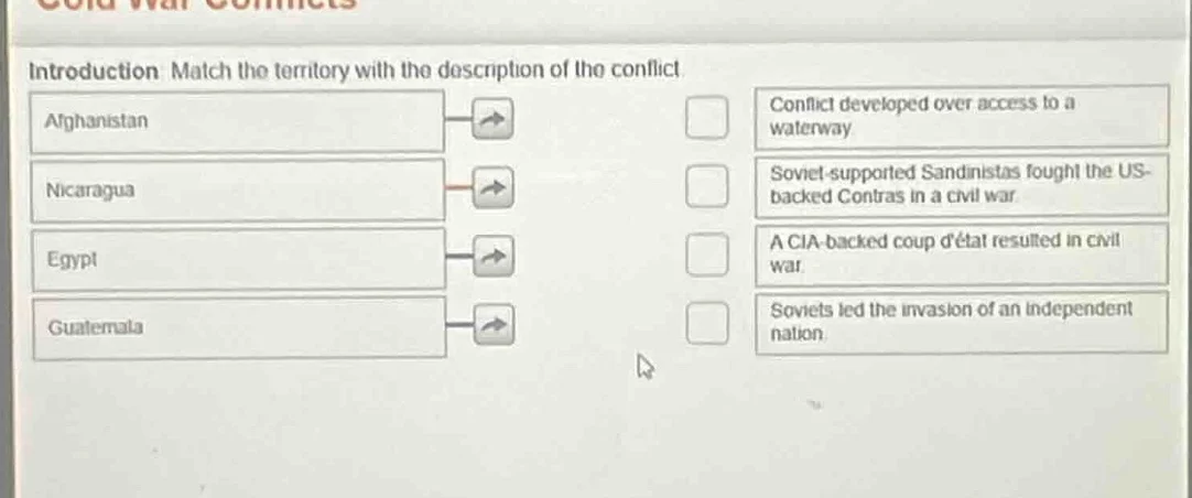 introduction match the territory with the description of the conflict. …