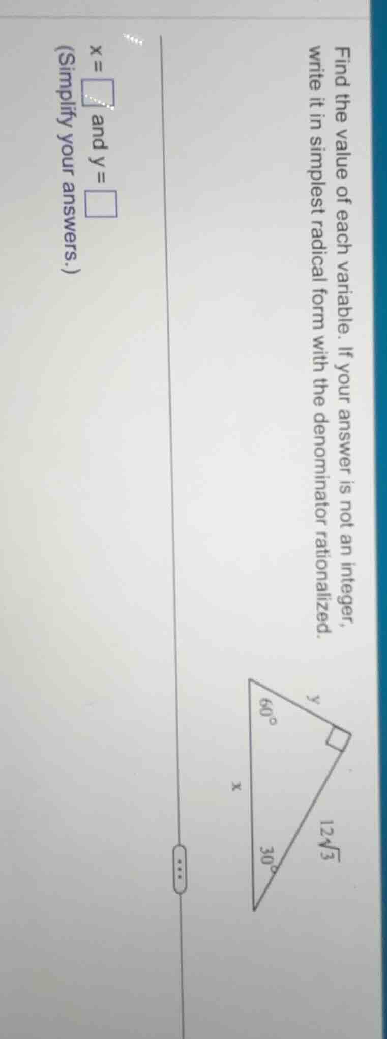 find the value of each variable. if your answer is not an integer, writ…