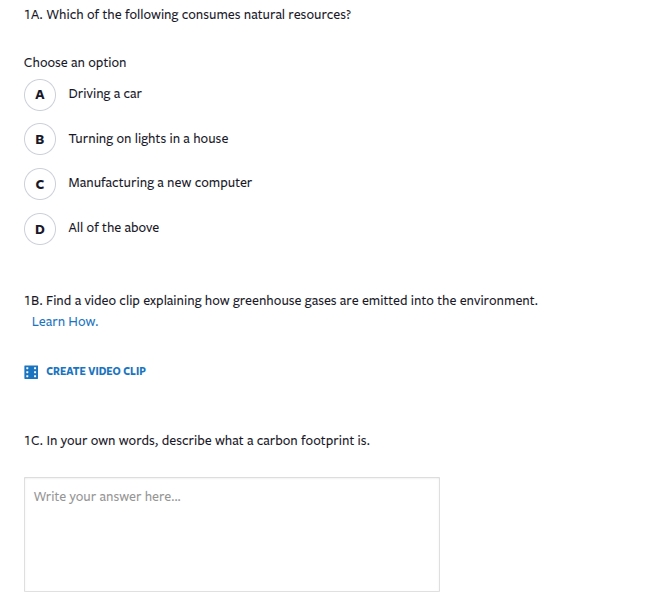 1a. which of the following consumes natural resources? choose an option…
