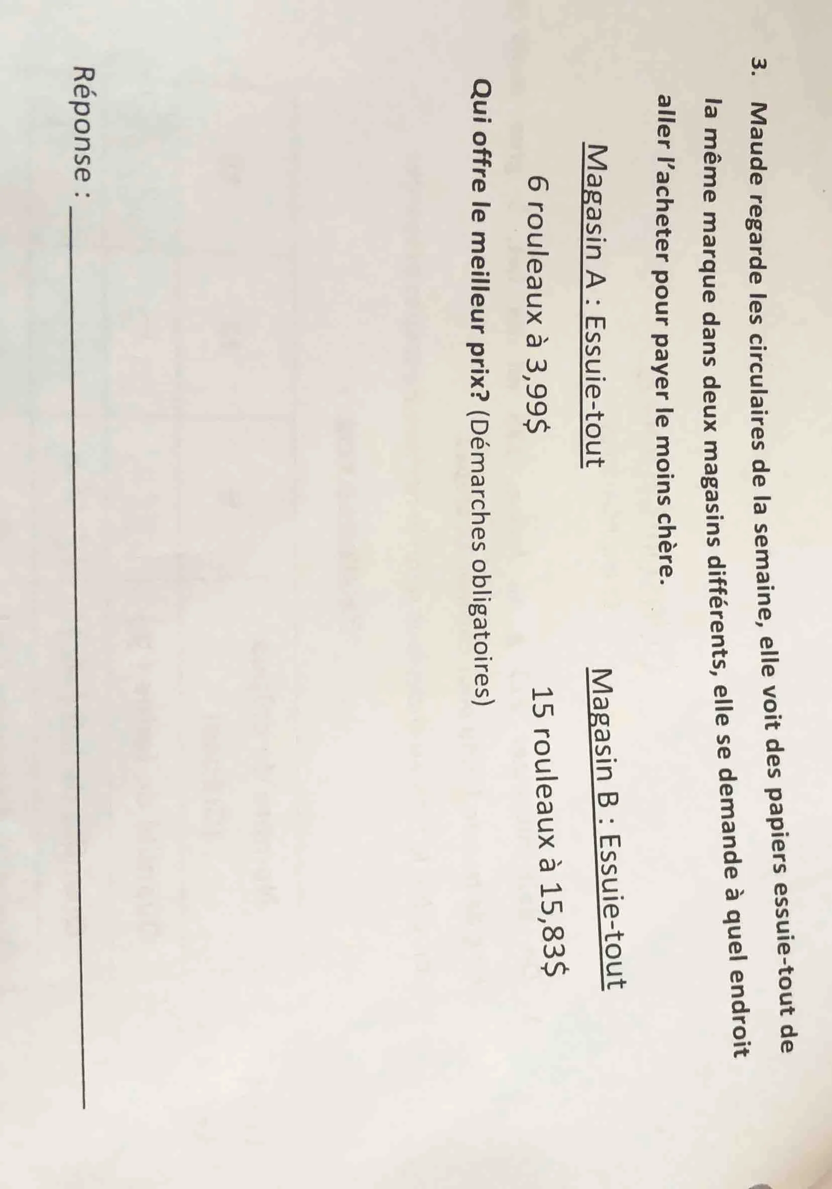 3. maude regarde les circulaires de la semaine, elle voit des papiers e…
