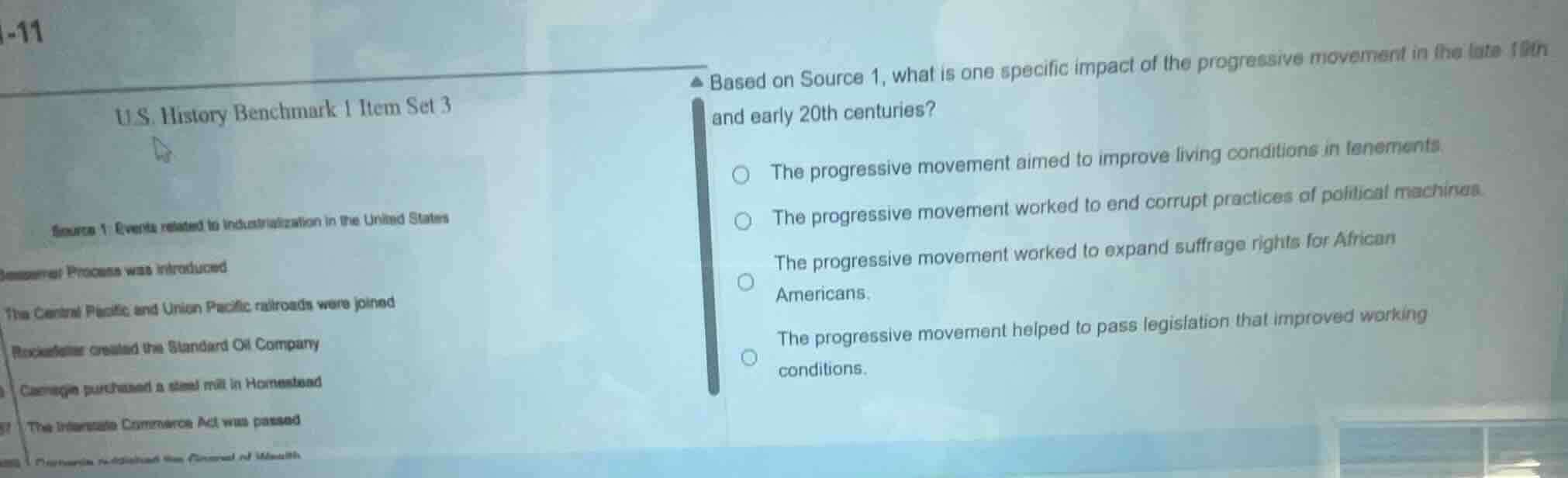 u.s. history benchmark 1 item set 3 source 1 events related to industri…