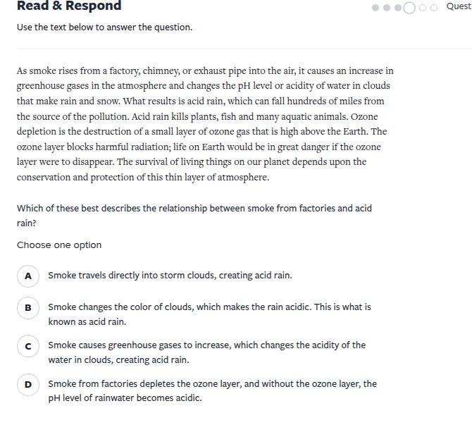 read & respond use the text below to answer the question. as smoke rise…