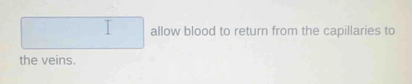 allow blood to return from the capillaries to the veins.