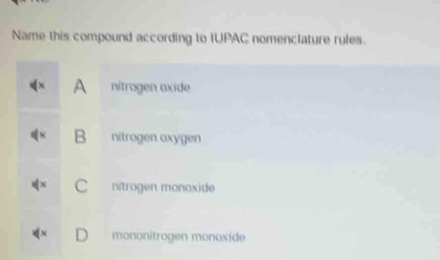 name this compound according to iupac nomenclature rules. a nitrogen ox…