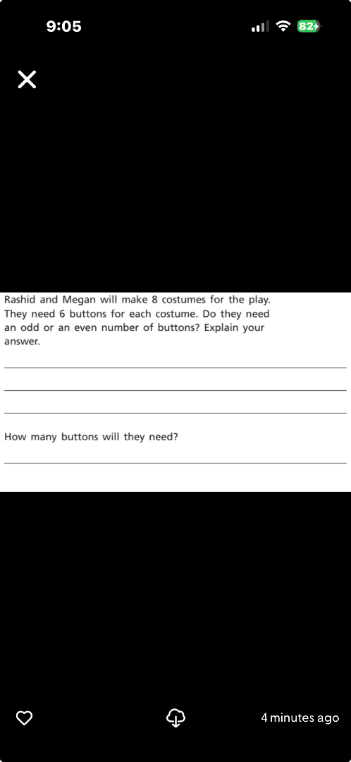 rashid and megan will make 8 costumes for the play. they need 6 buttons…