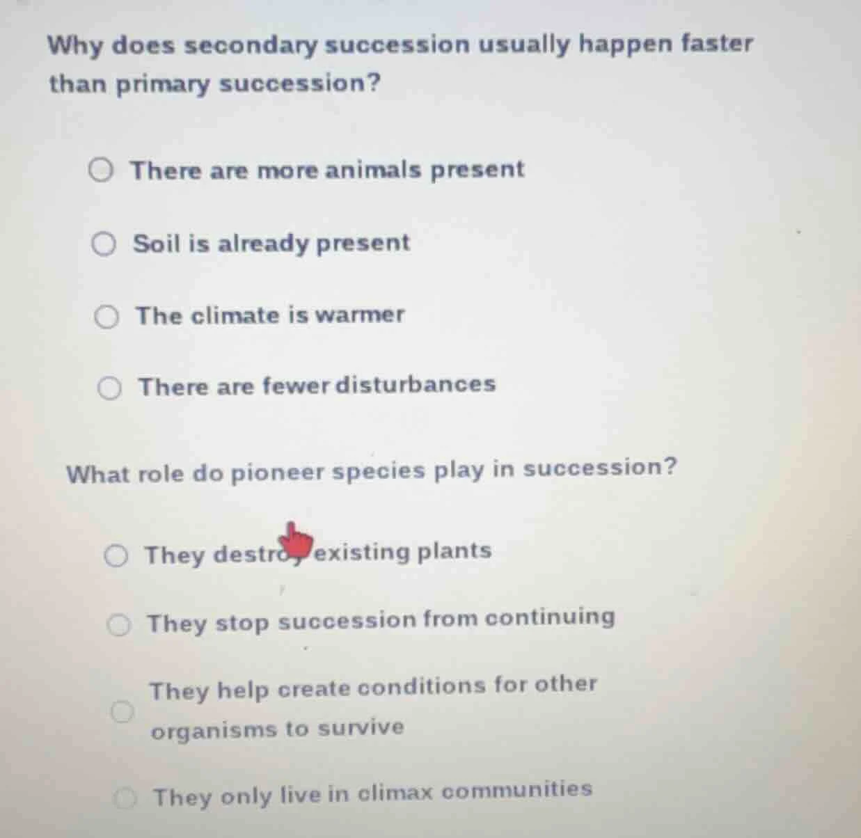 why does secondary succession usually happen faster than primary succes…