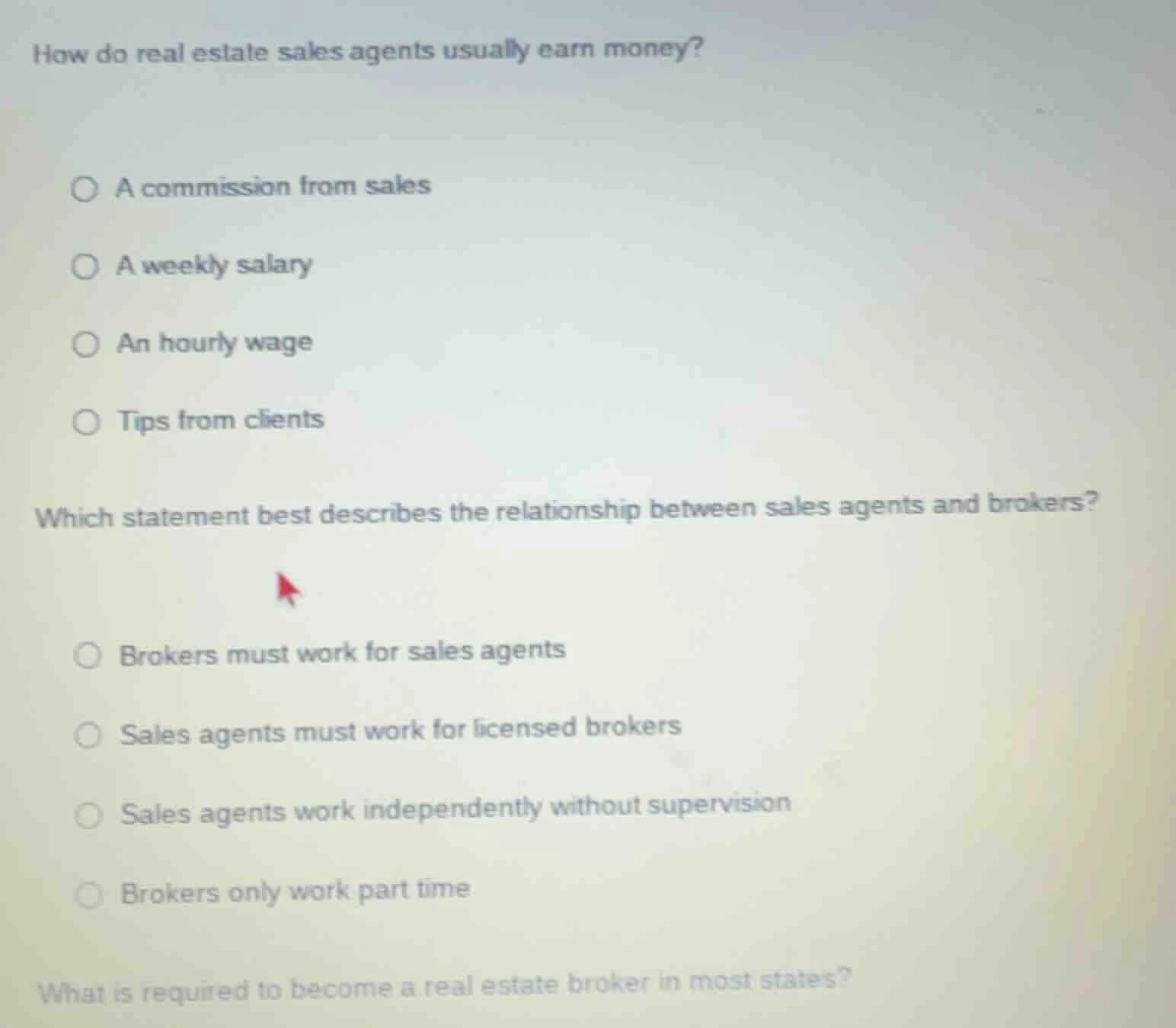 how do real estate sales agents usually earn money? a commission from s…