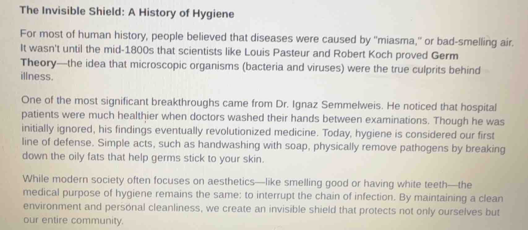 the invisible shield: a history of hygiene for most of human history, p…