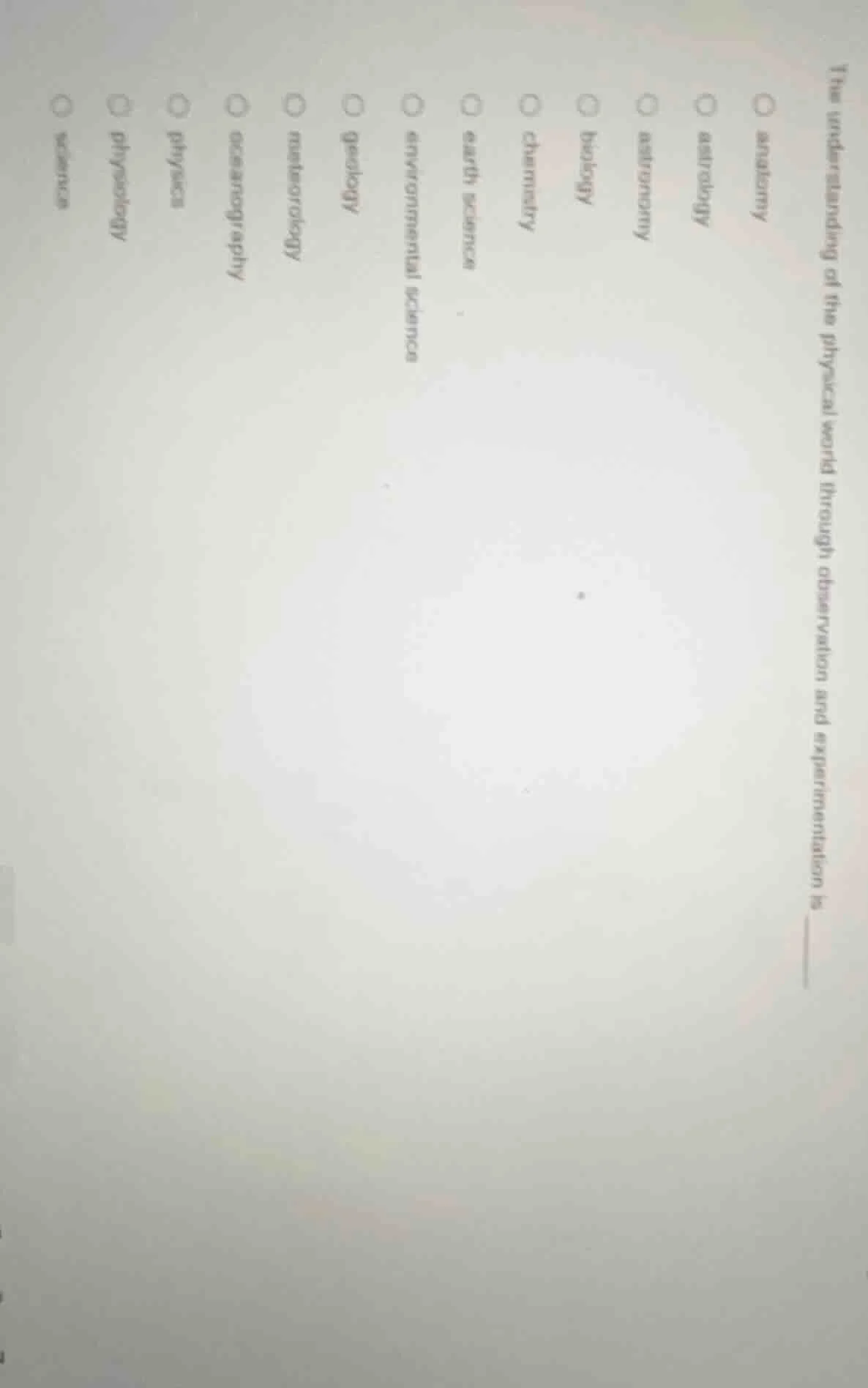 the understanding of the physical world through observation and experim…