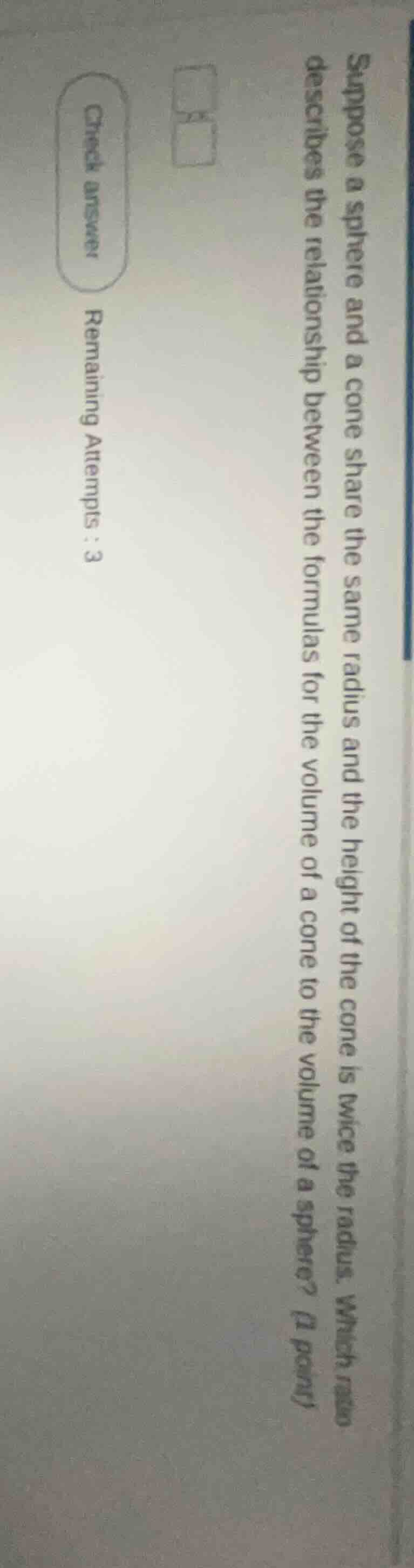 suppose a sphere and a cone share the same radius and the height of the…