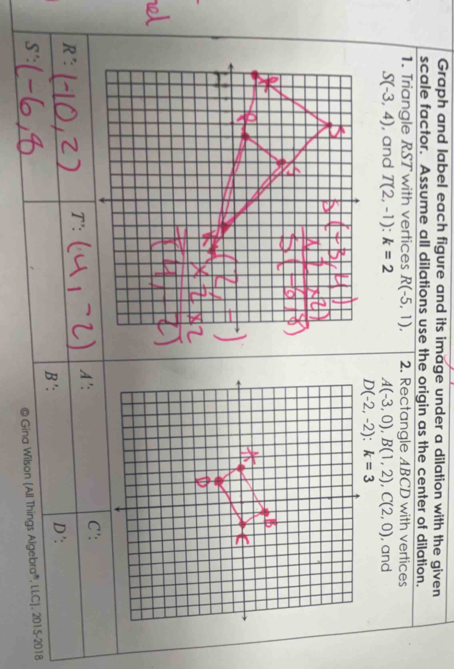 graph and label each figure and its image under a dilation with the giv…