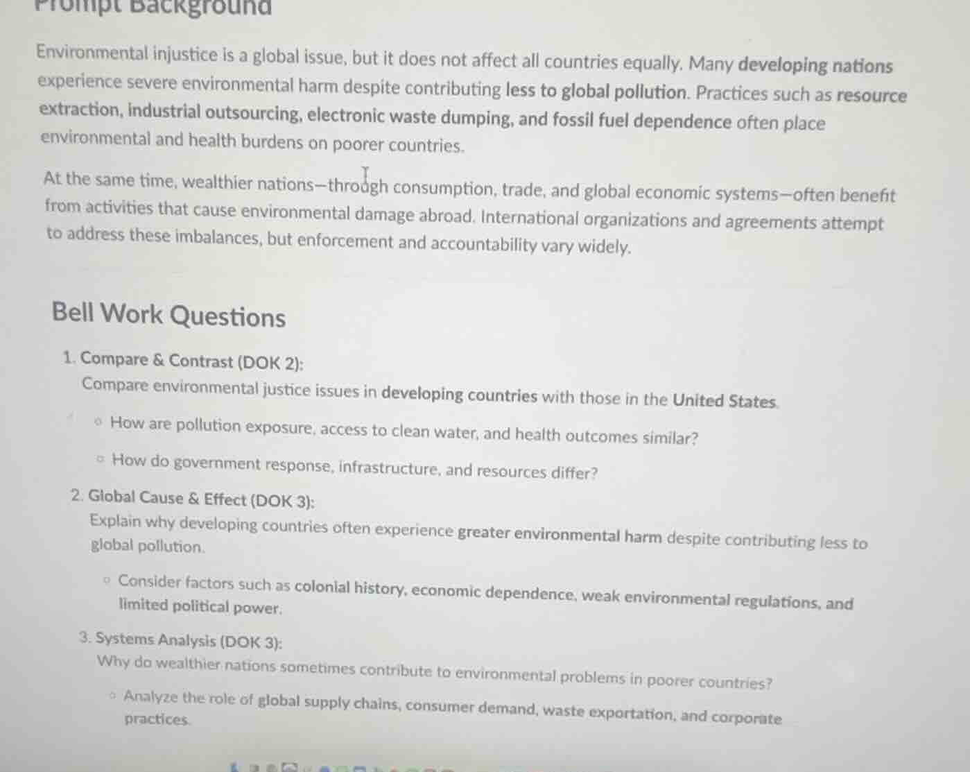prompt background environmental injustice is a global issue, but it doe…