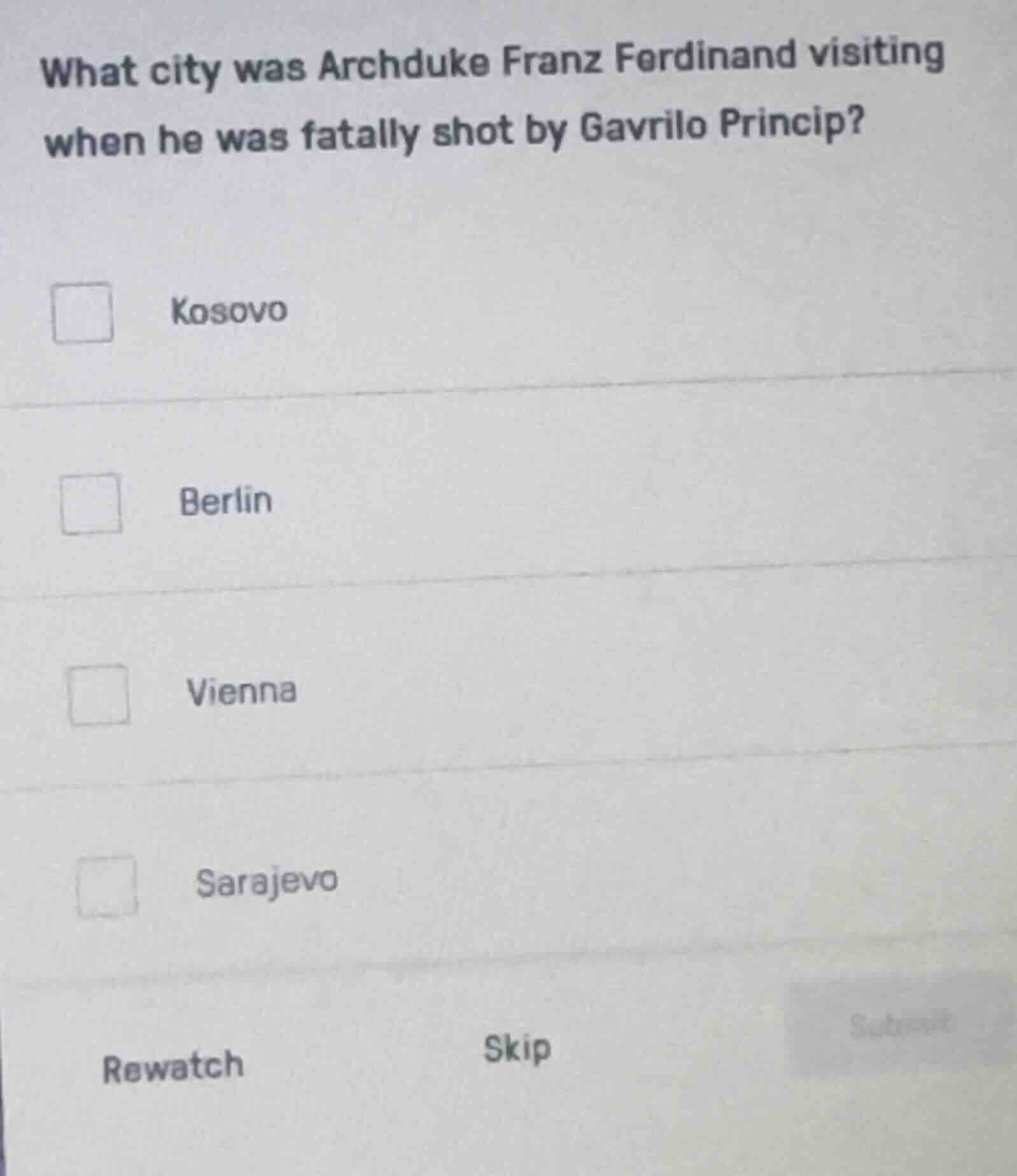 what city was archduke franz ferdinand visiting when he was fatally sho…