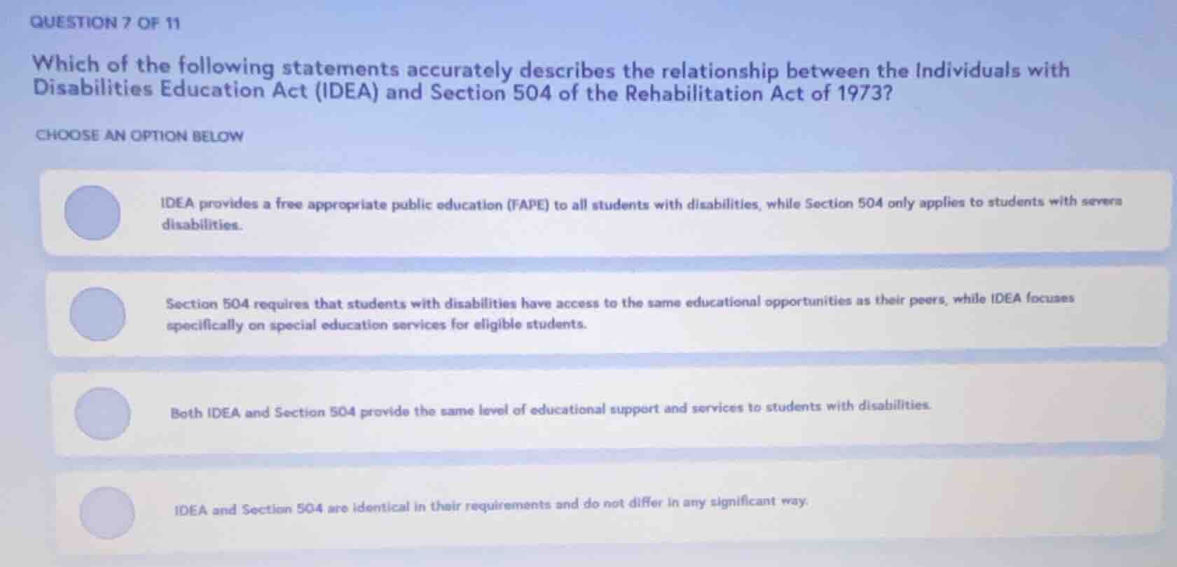 question 7 of 11 which of the following statements accurately describes…