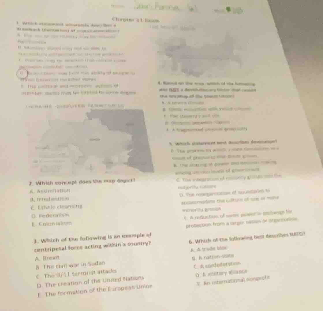 chapter 11 exam 1. question text partially visible a. option text parti…