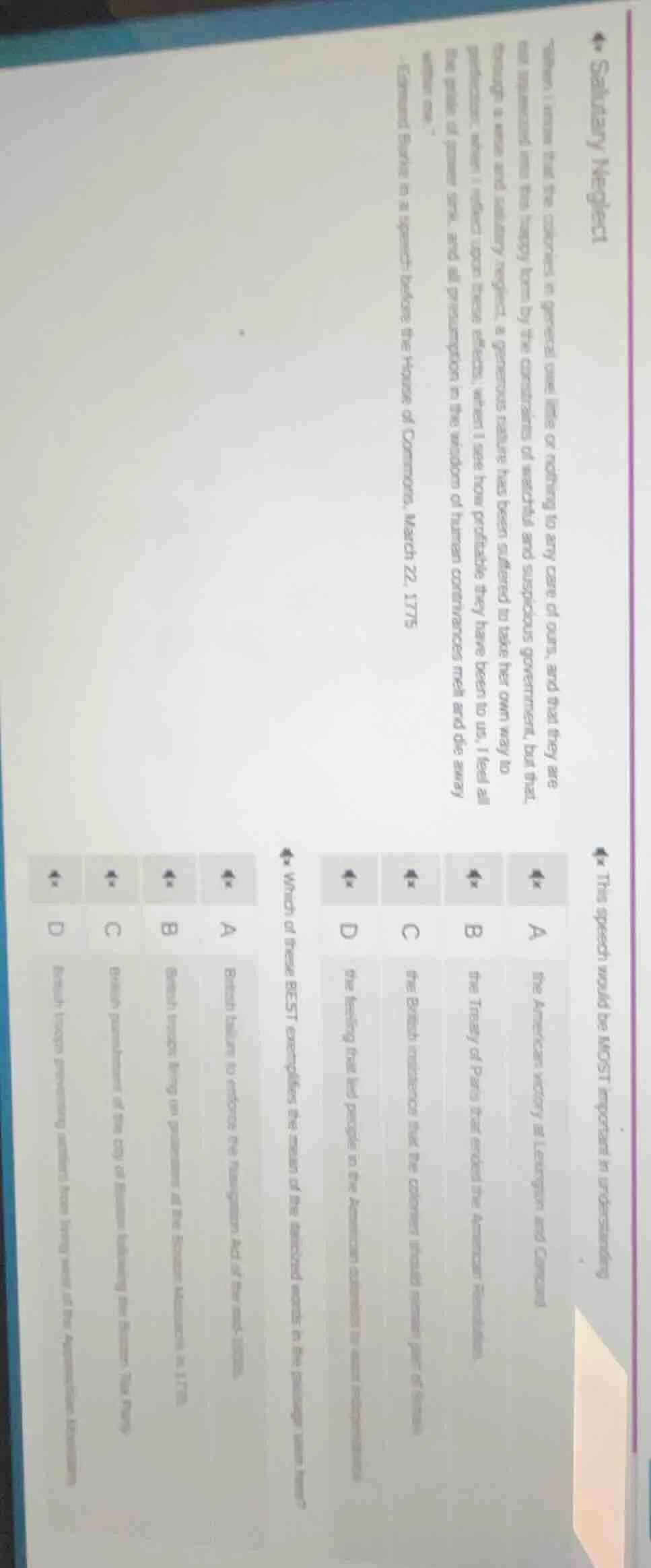salutary neglect “when i know that the colonies in general are like or …