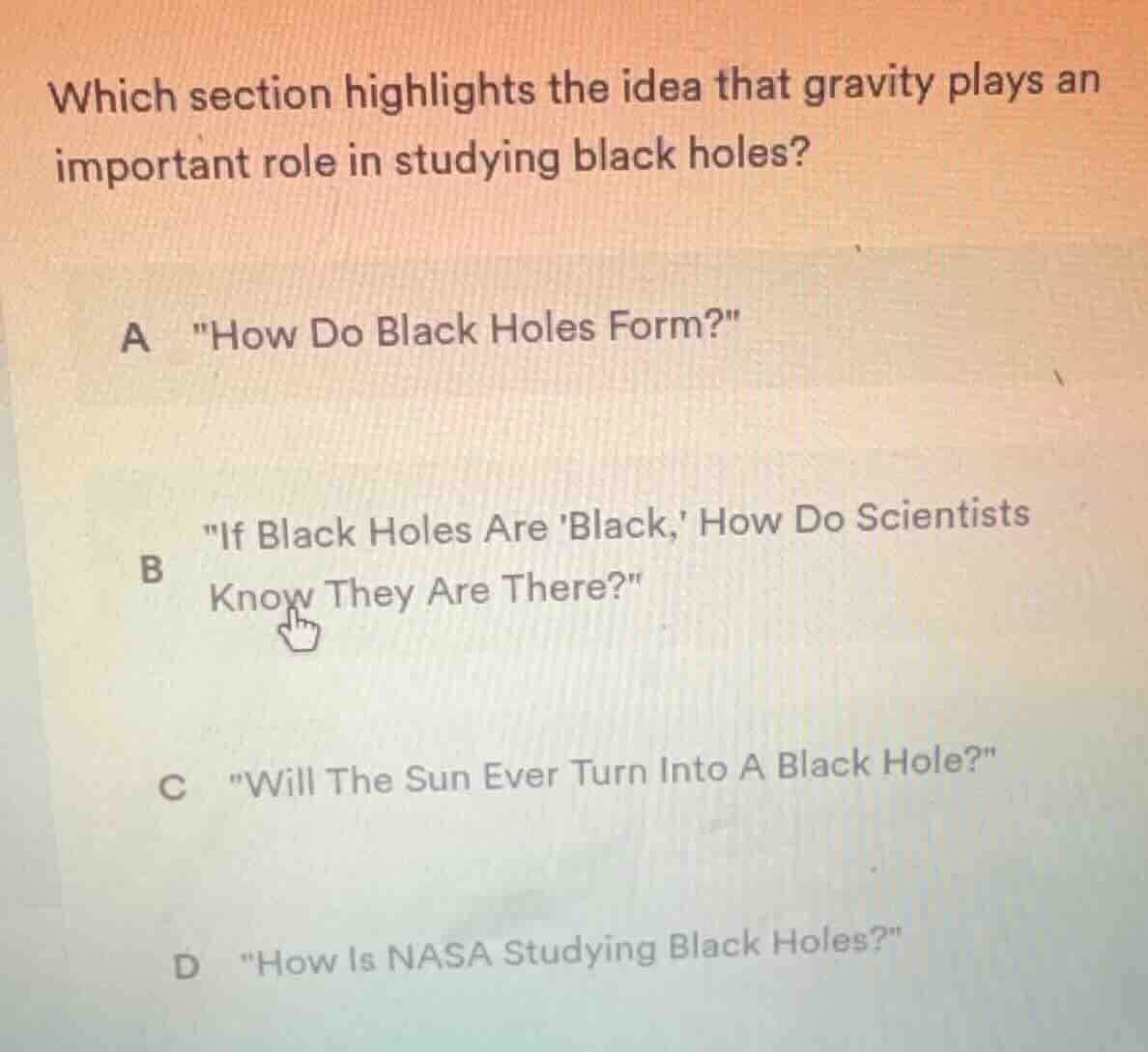 which section highlights the idea that gravity plays an important role …