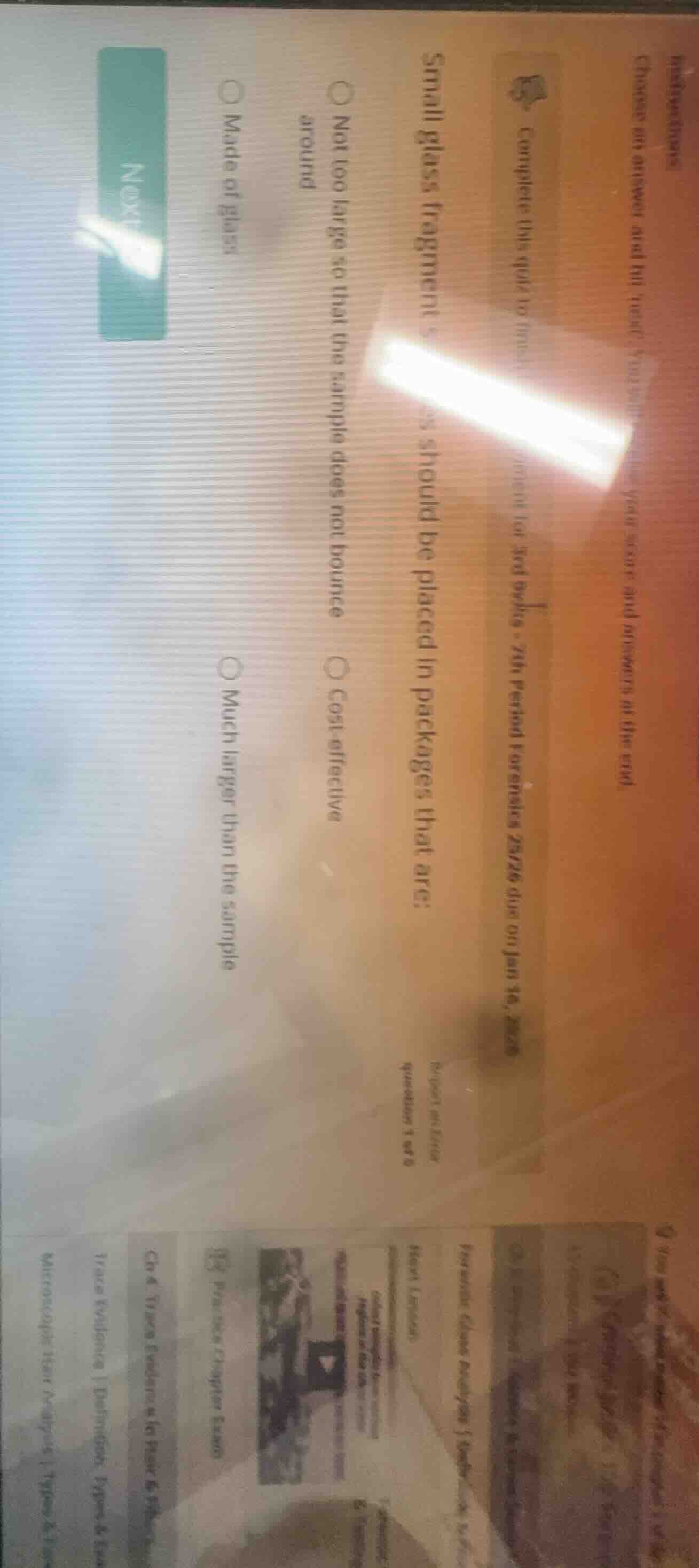 small glass fragment s should be placed in packages that are: not too l…