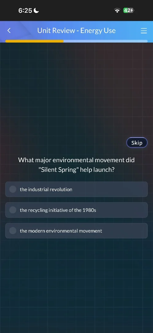 what major environmental movement did \silent spring\ help launch? the …