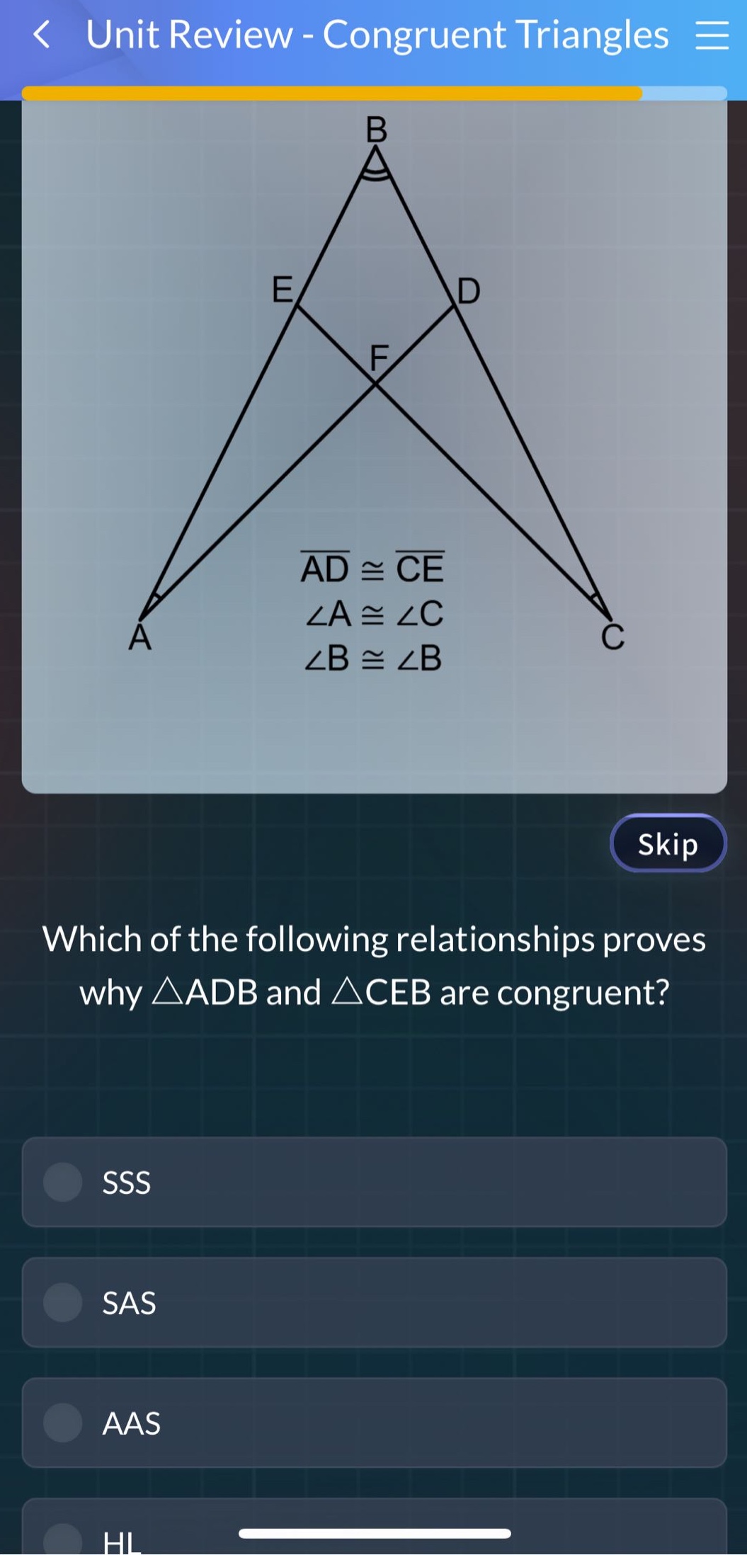 which of the following relationships proves why $\\triangle adb$ and $\…