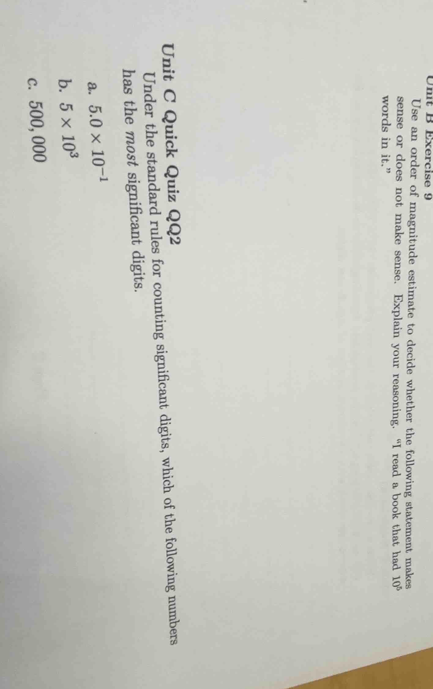 unit c quick quiz qq2 under the standard rules for counting significant…