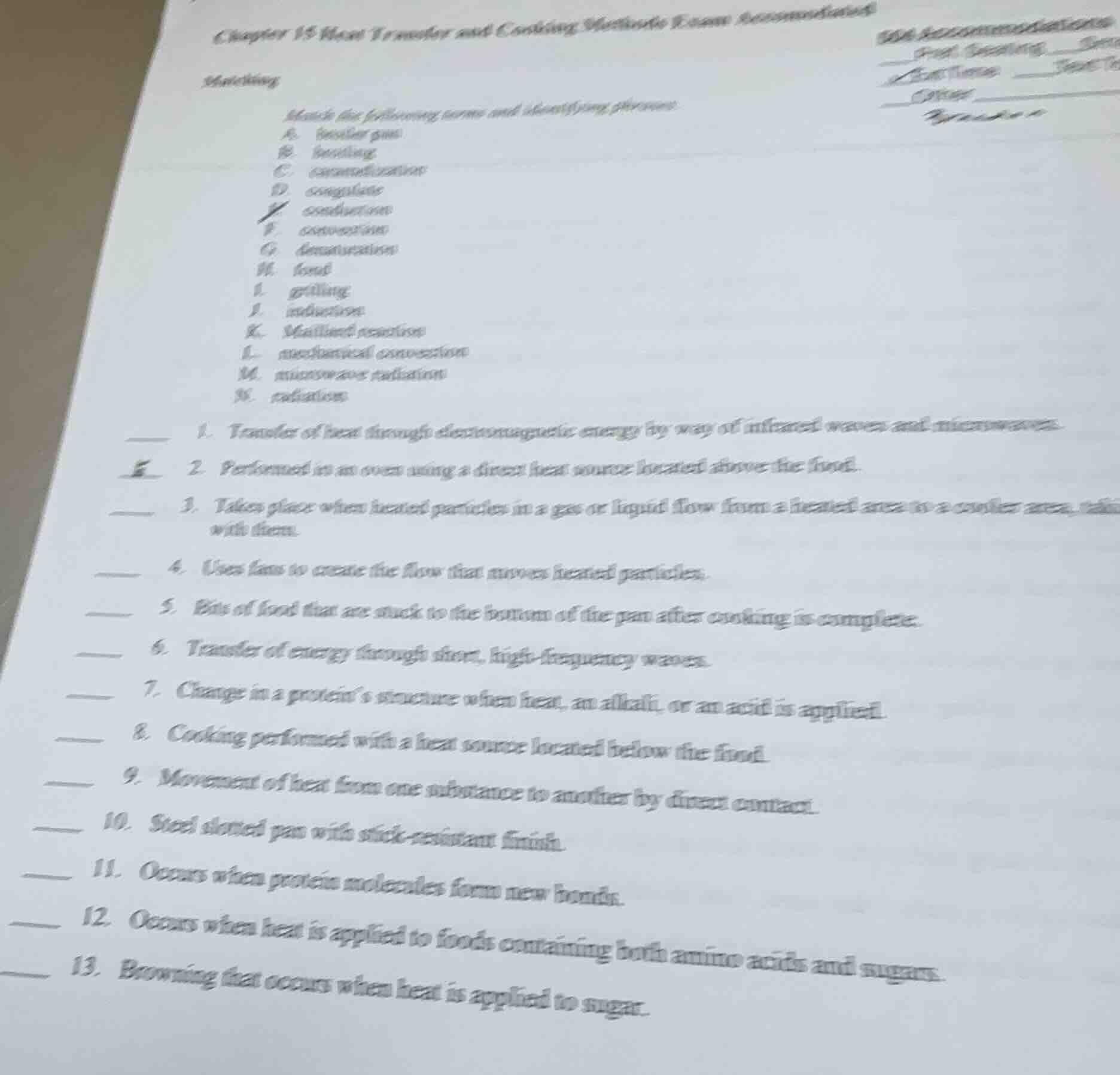 chapter 15 heat transfer and cooking methods exam accommodation matchin…