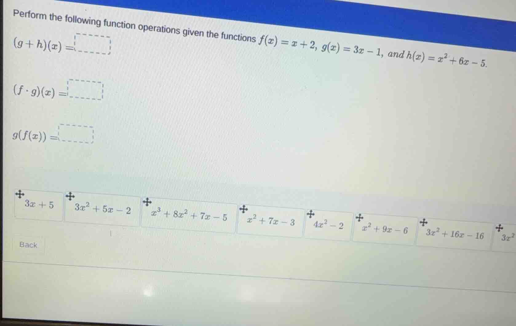 perform the following function operations given the functions $f(x) = x…