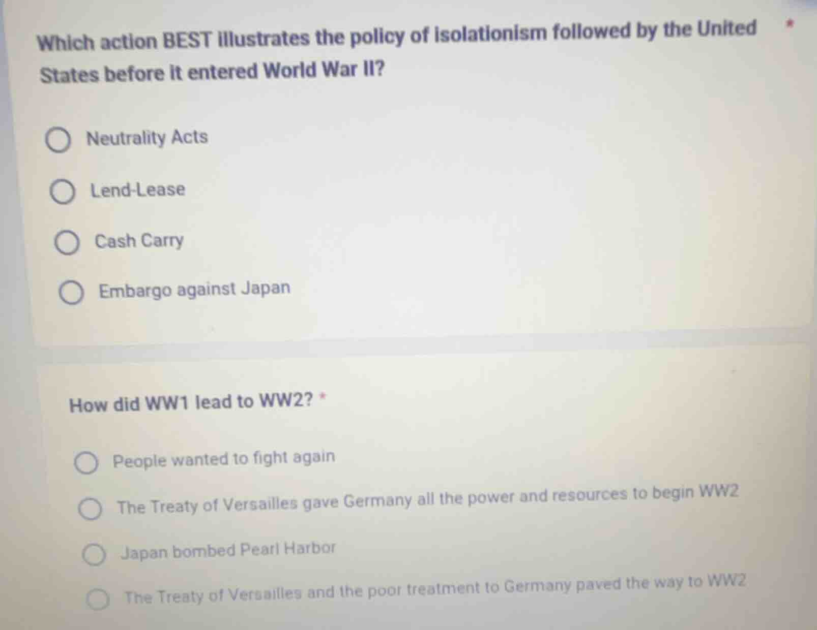 which action best illustrates the policy of isolationism followed by th…