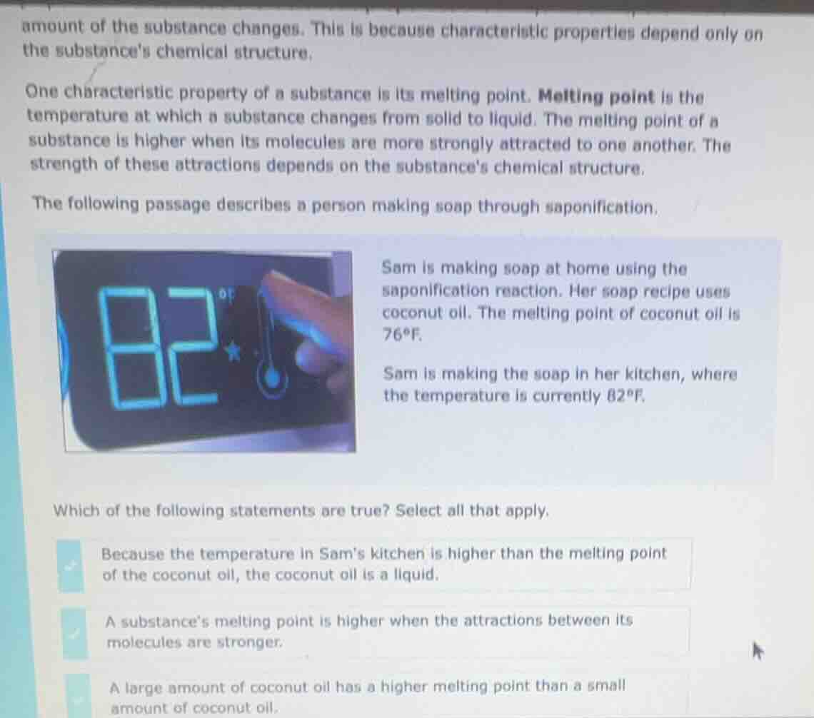 amount of the substance changes. this is because characteristic propert…