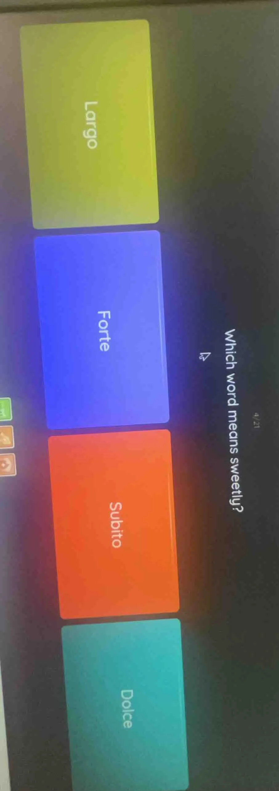 which word means sweetly? largo forte subito dolce