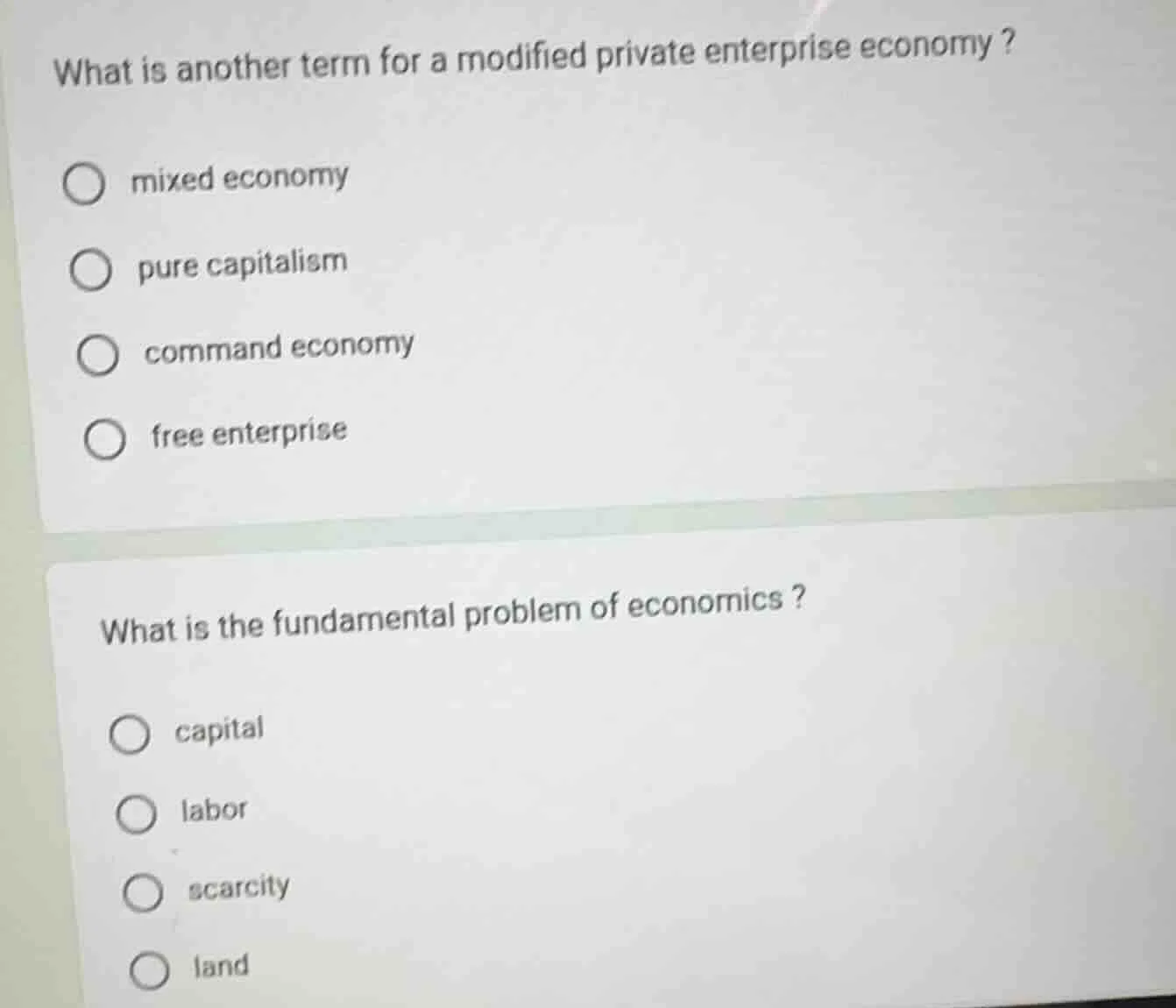 what is another term for a modified private enterprise economy? mixed e…