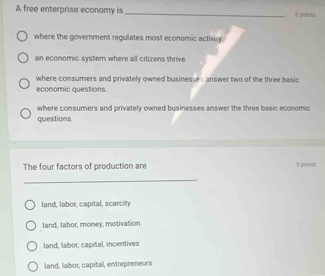 a free enterprise economy is ______________. where the government regul…