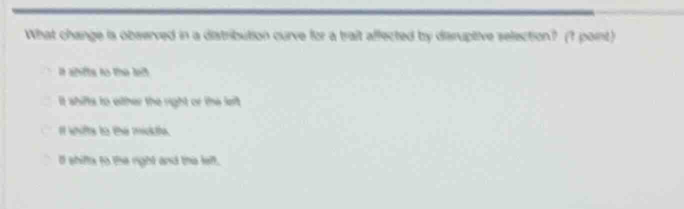 what change is observed in a distribution curve for a trait affected by…