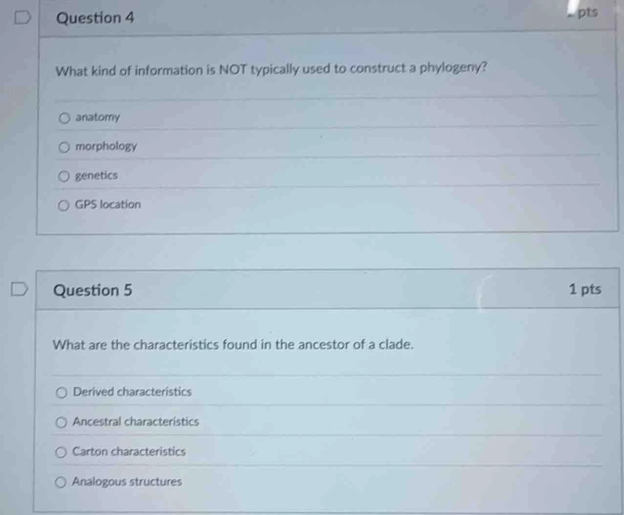 question 4 what kind of information is not typically used to construct …