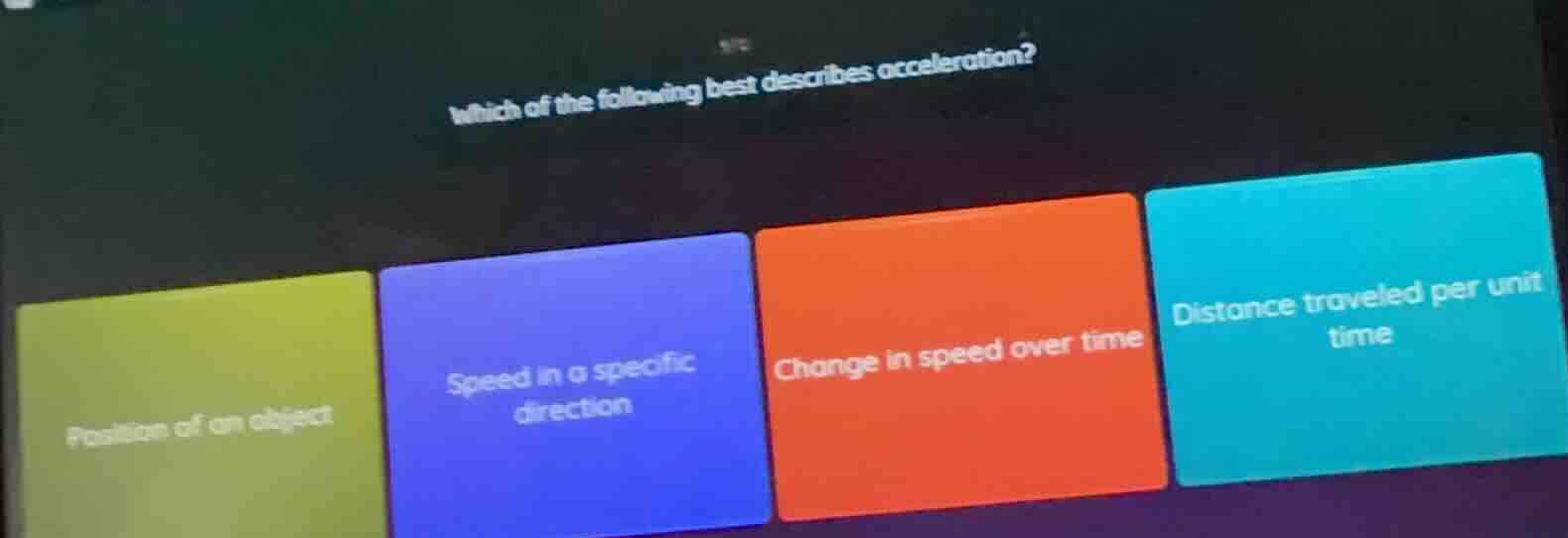 which of the following best describes acceleration? position of an obje…