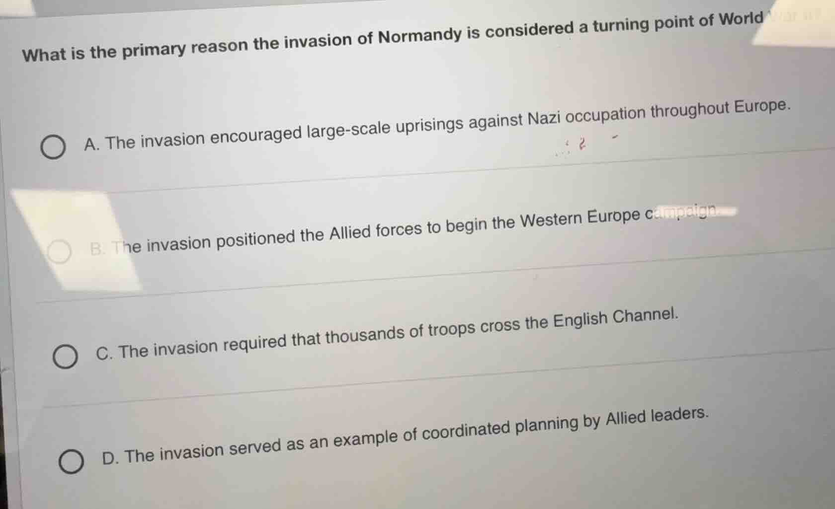 what is the primary reason the invasion of normandy is considered a tur…