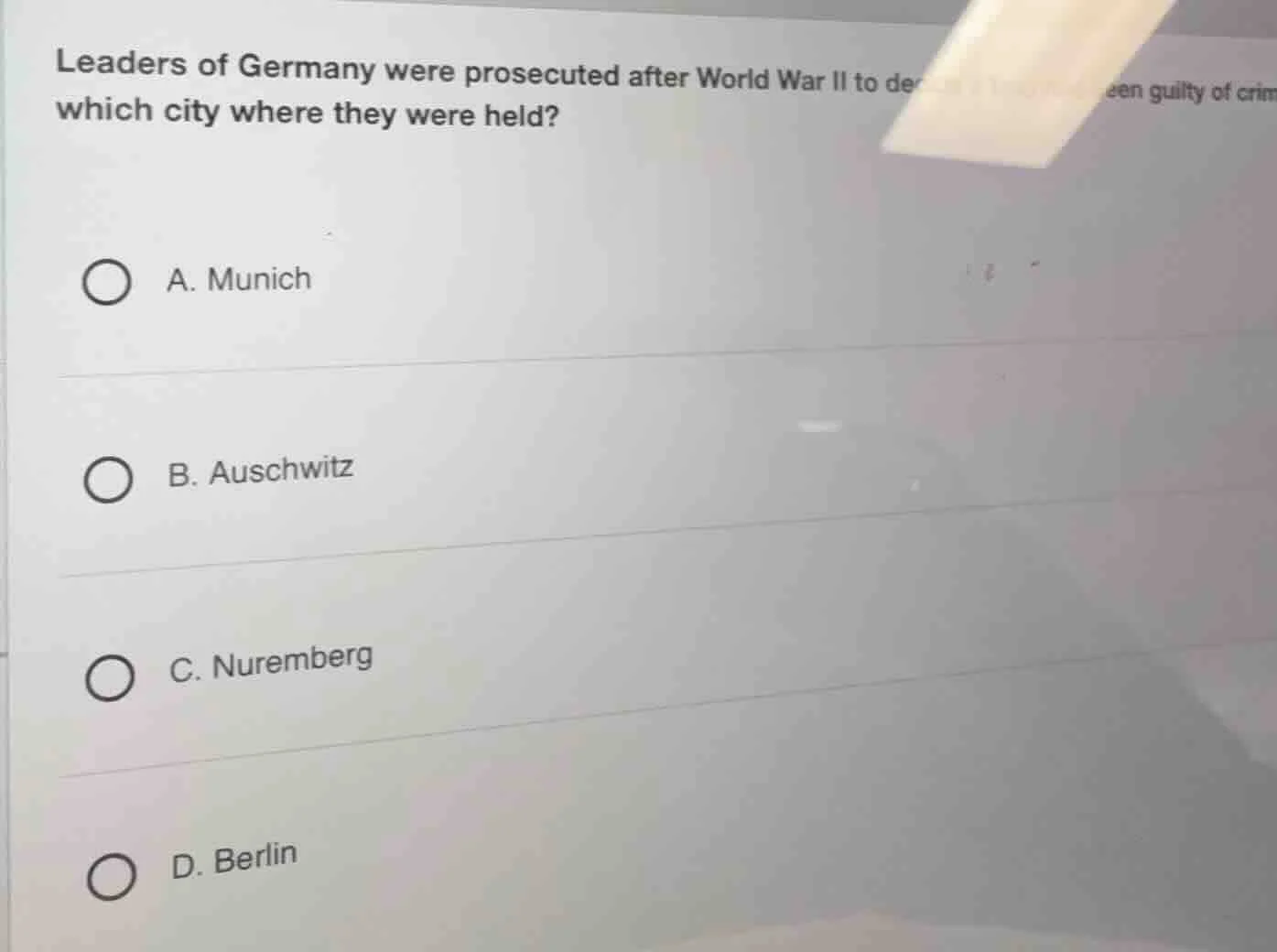 leaders of germany were prosecuted after world war ii to de en guilty o…