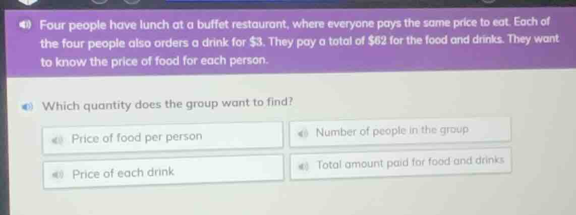 four people have lunch at a buffet restaurant, where everyone pays the …