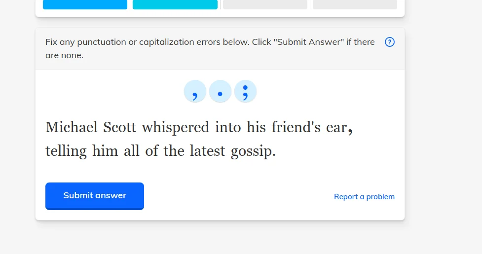 fix any punctuation or capitalization errors below. click \submit answe…