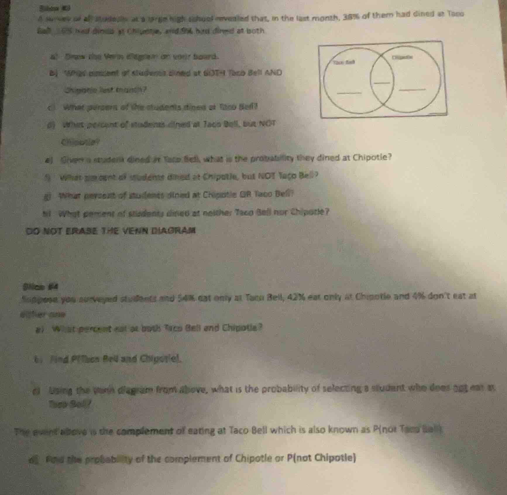 a survey of all students at a large high school revealed that, in the l…