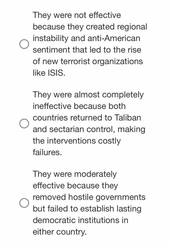 they were not effective because they created regional instability and a…
