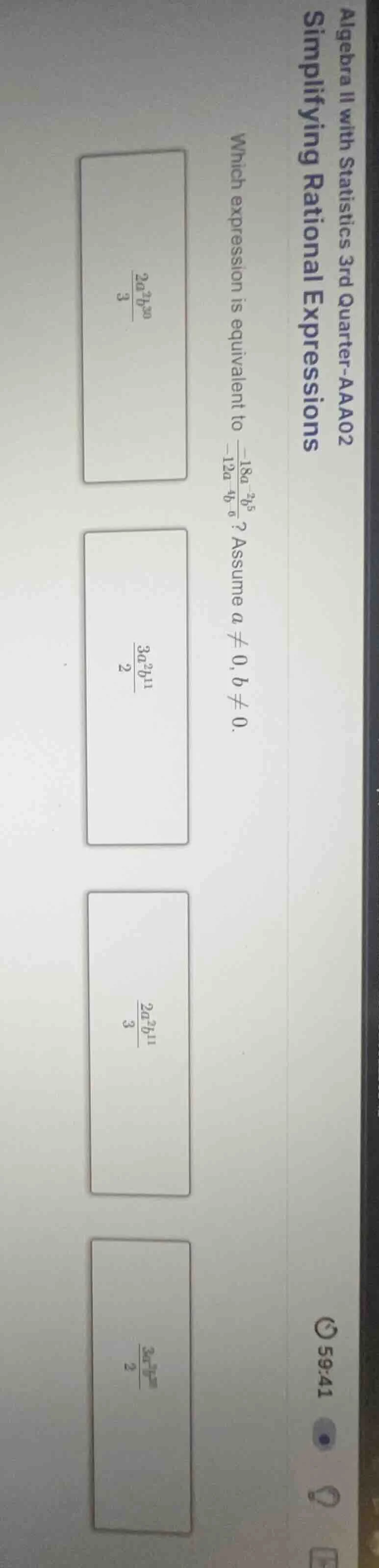 algebra ii with statistics 3rd quarter - aaa02 simplifying rational exp…