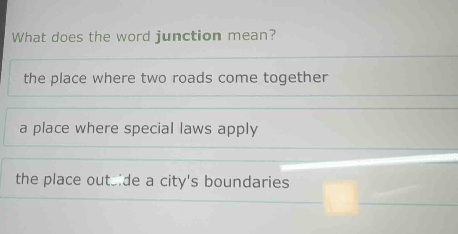 what does the word junction mean? the place where two roads come togeth…
