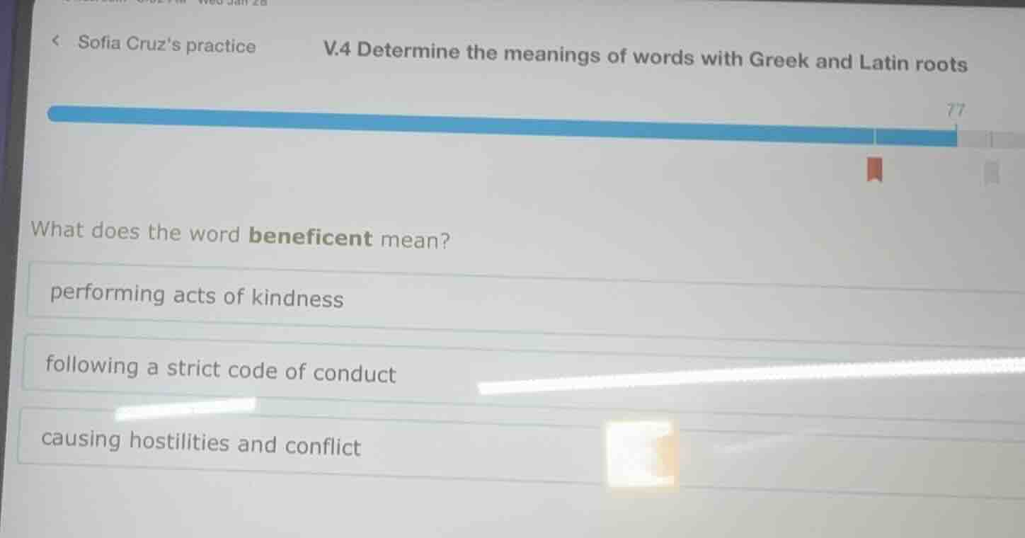 sofia cruzs practice v.4 determine the meanings of words with greek and…