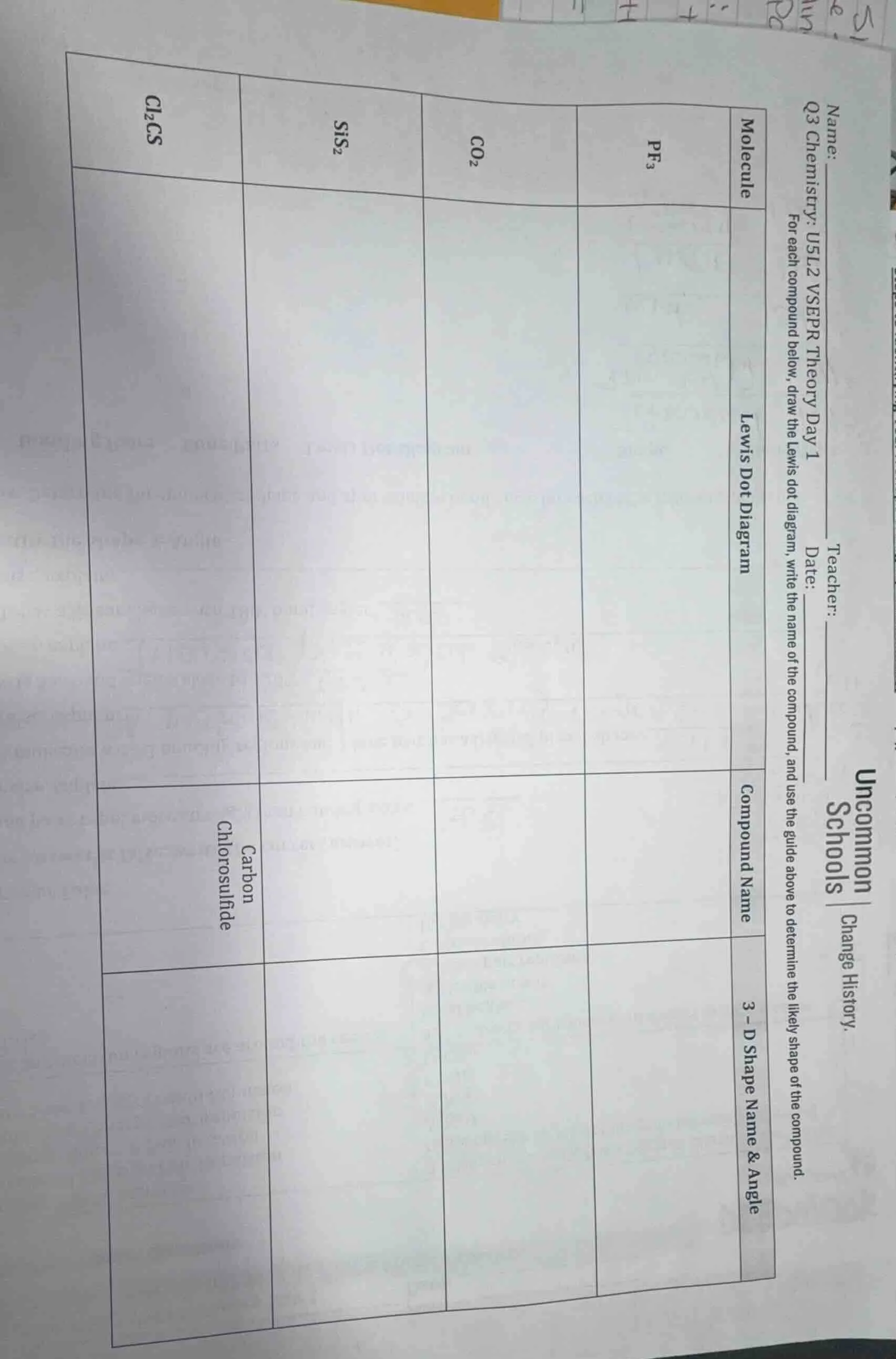 name: teacher: date: q3 chemistry: u5l2 vsepr theory day 1 for each com…