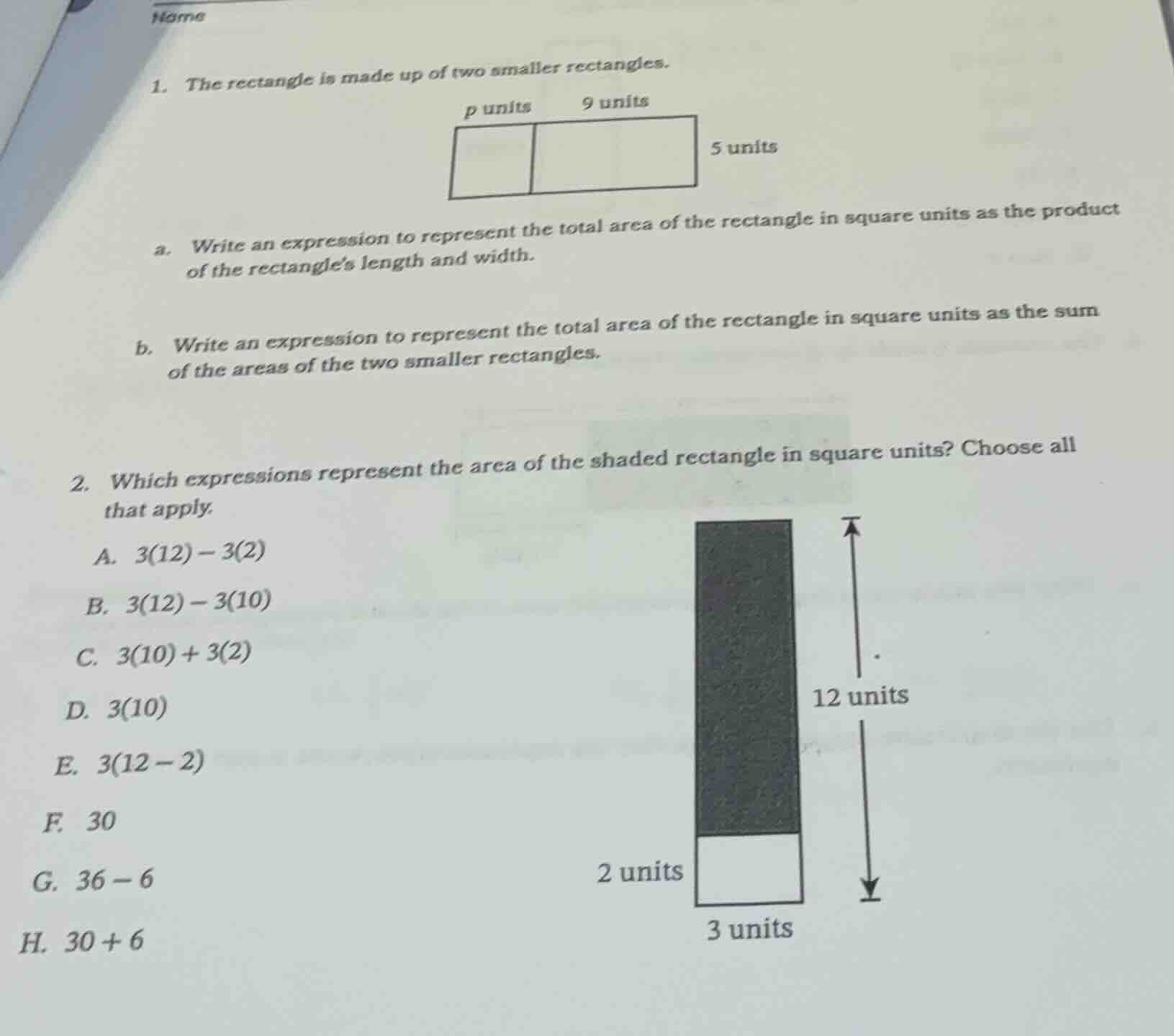 name 1. the rectangle is made up of two smaller rectangles. image of a …