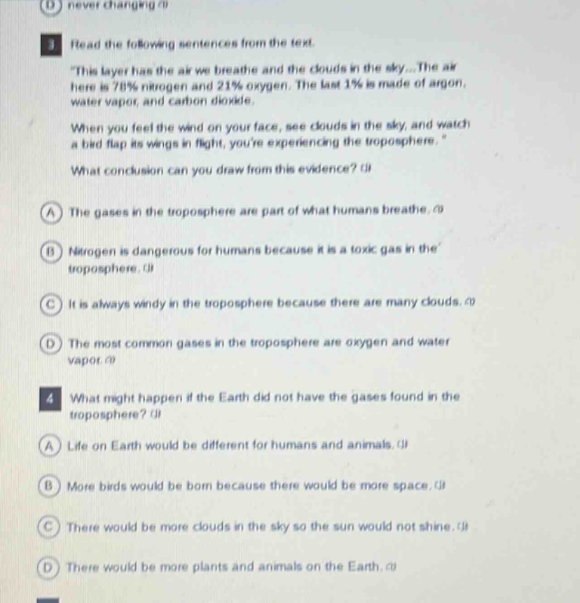 3 read the following sentences from the text. \this layer has the air w…