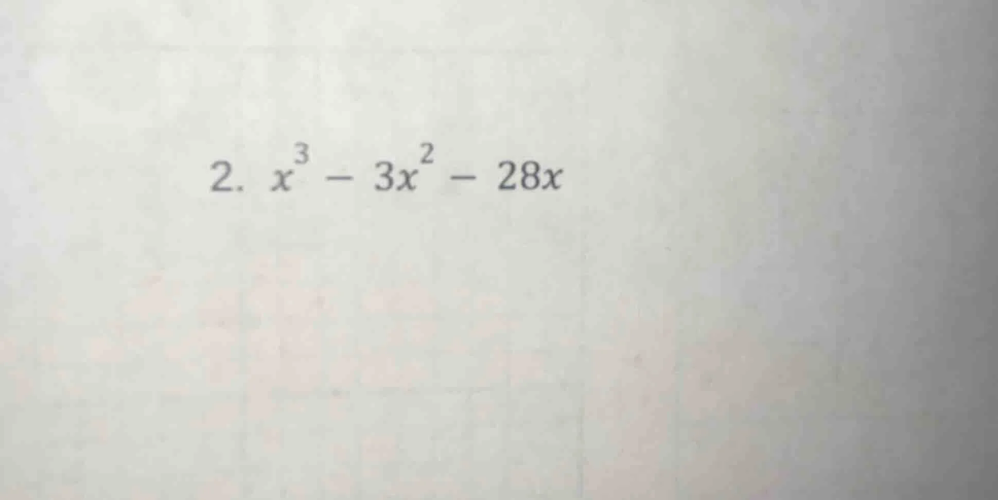 2. $x^3 - 3x^2 - 28x$